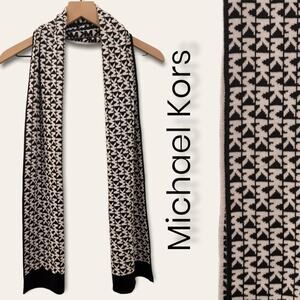Michael Kors MK Logo Gray Grey Women's Reversible Scarf NWT